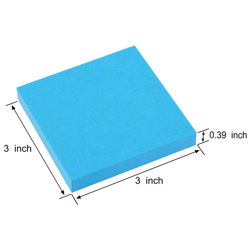 ZCZN 400 Sheets Pop-up Sticky Notes, 3 x 3 Inches, 4 Pads Bright Color Self-Stick Notes, 100 Sheets/Pad, Blue - Image 2